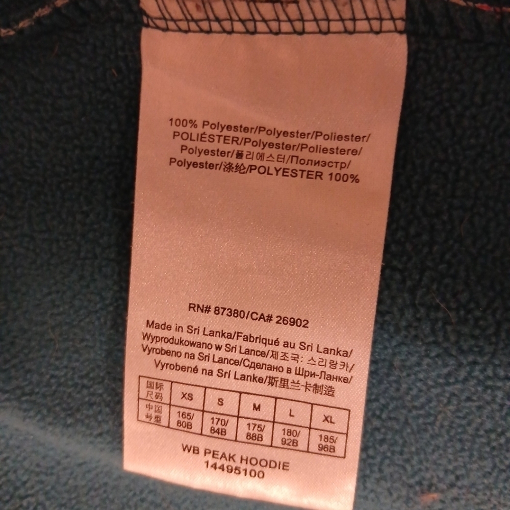 Burton WB Peak Zip Striped Cool Weather Hoodie Spell-Out Pockets Size MEDIUM - Picture 8 of 10